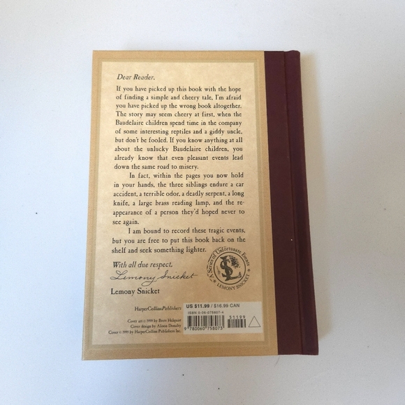 A Series of Unfortunate Events: The Reptile Room Hard Cover Book #2 - Picture 3 of 5